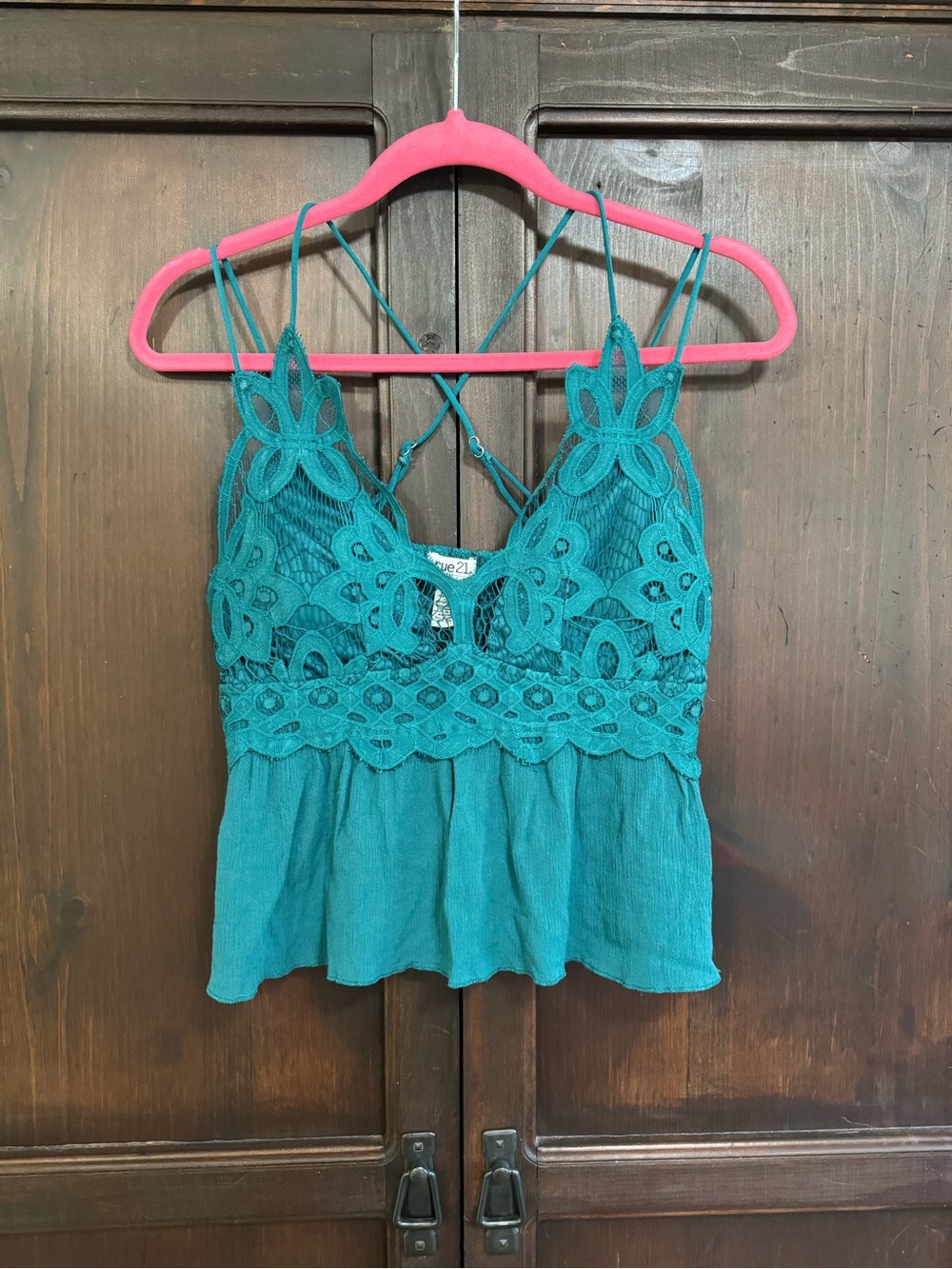 Rue 21 Lace Bralette Tank Teal Cami Top